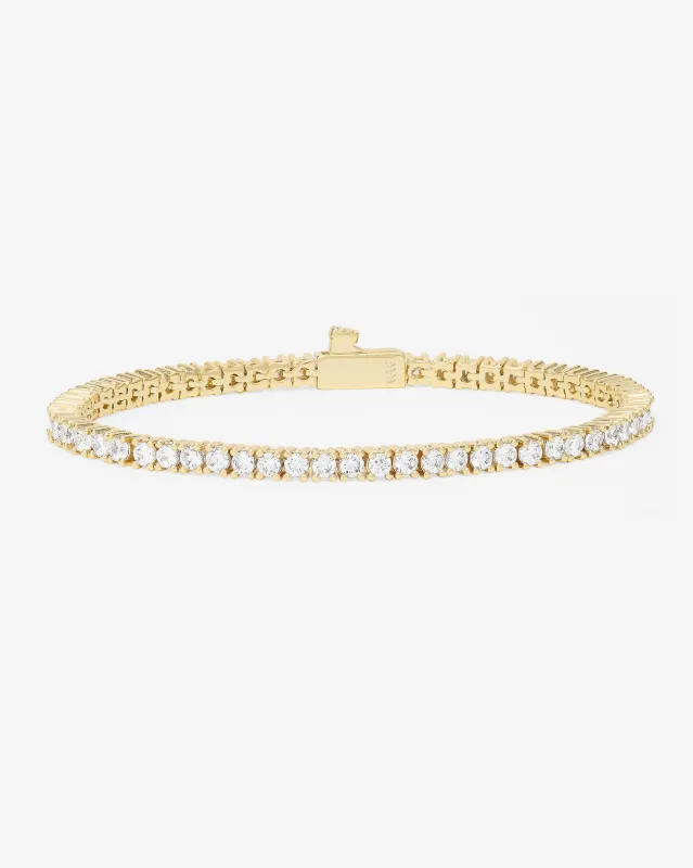 Heiress Tennis Bracelet 3mm - Gold|White Diamondettes sold by Melinda Maria