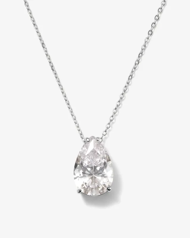 "Are you Jealous" Necklace - Silver|White Diamondettes made by Melinda Maria