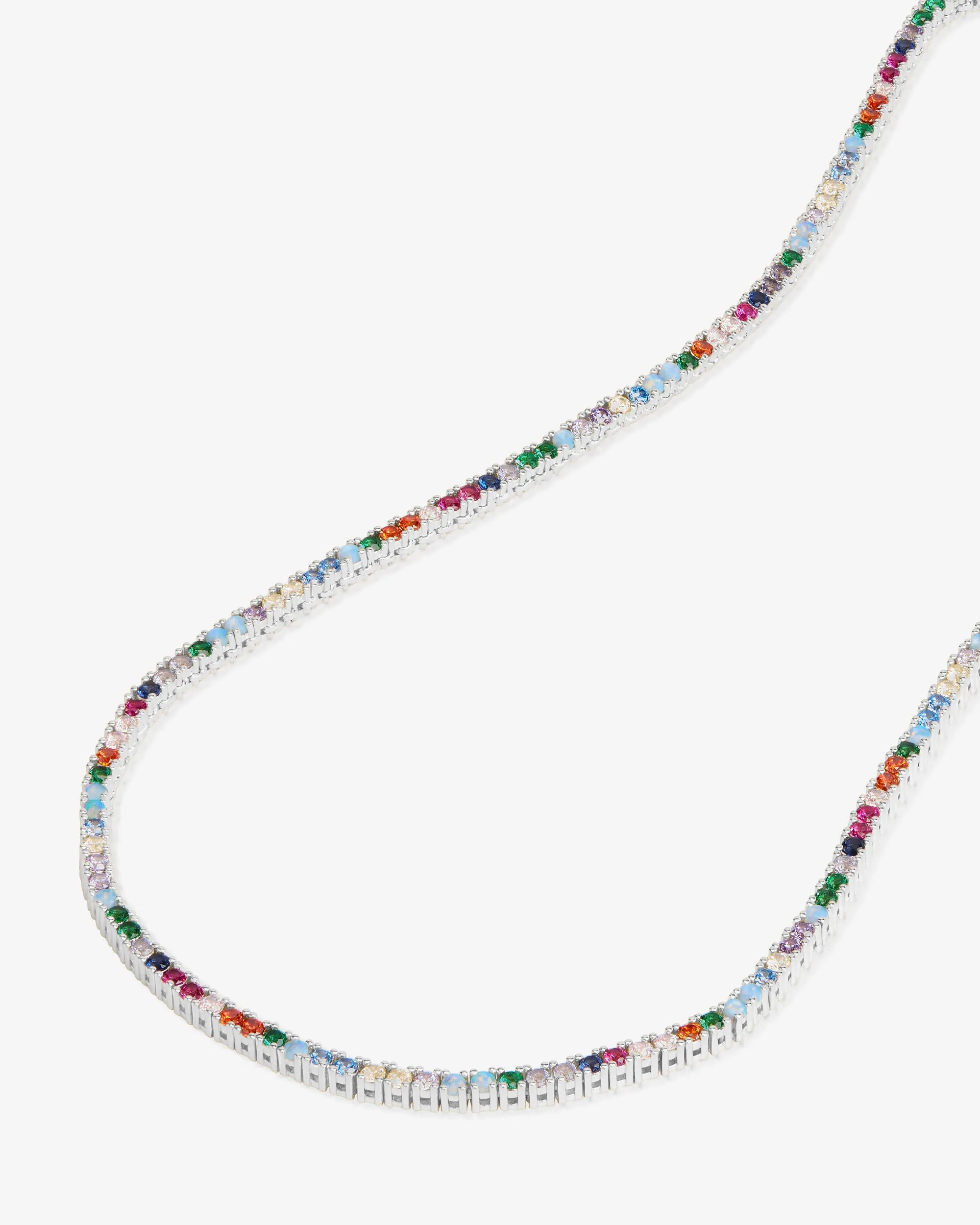 Heiress Tennis Necklace 2mm - Silver|Multi Stone sold by Melinda Maria product image thumbnail 4