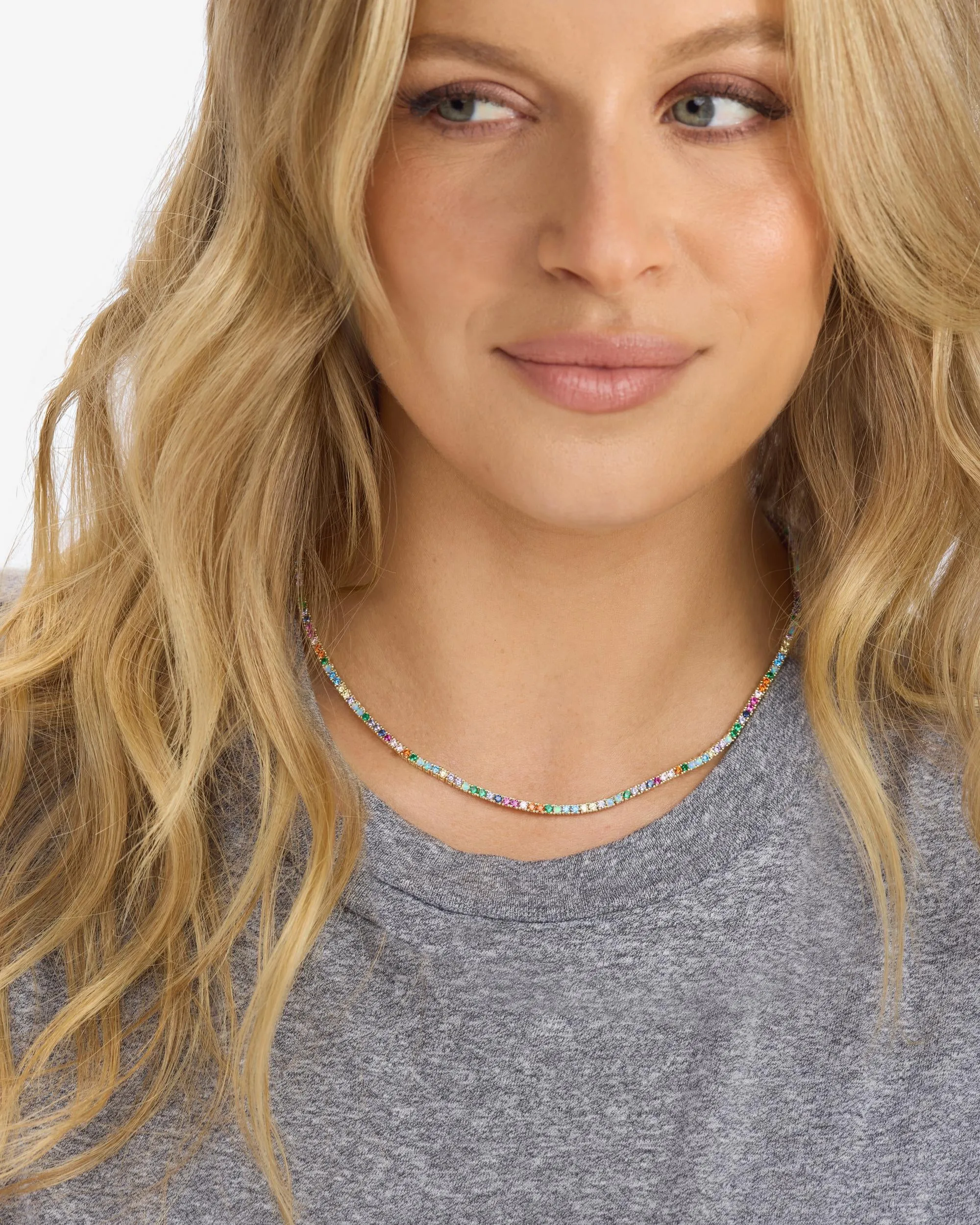 Heiress Tennis Necklace 2mm - Gold|Multi Stone sold by Melinda Maria product image thumbnail 2