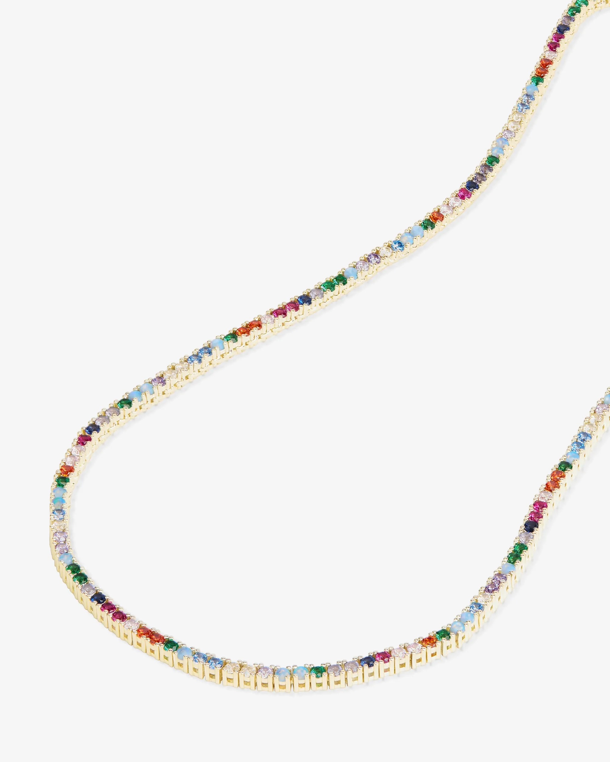 Heiress Tennis Necklace 2mm - Gold|Multi Stone sold by Melinda Maria product image thumbnail 4