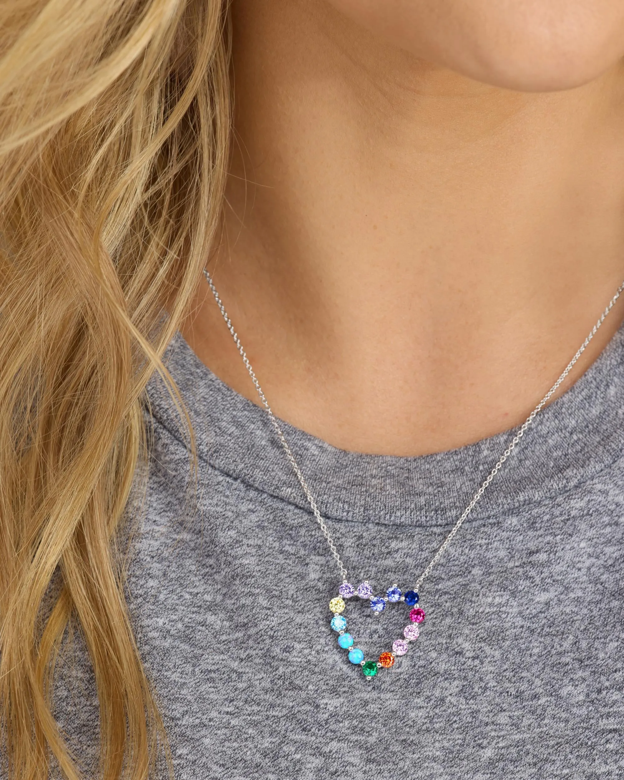 She's an Icon Small Heart Necklace - Silver|Multi Stone sold by Melinda Maria product image thumbnail 2