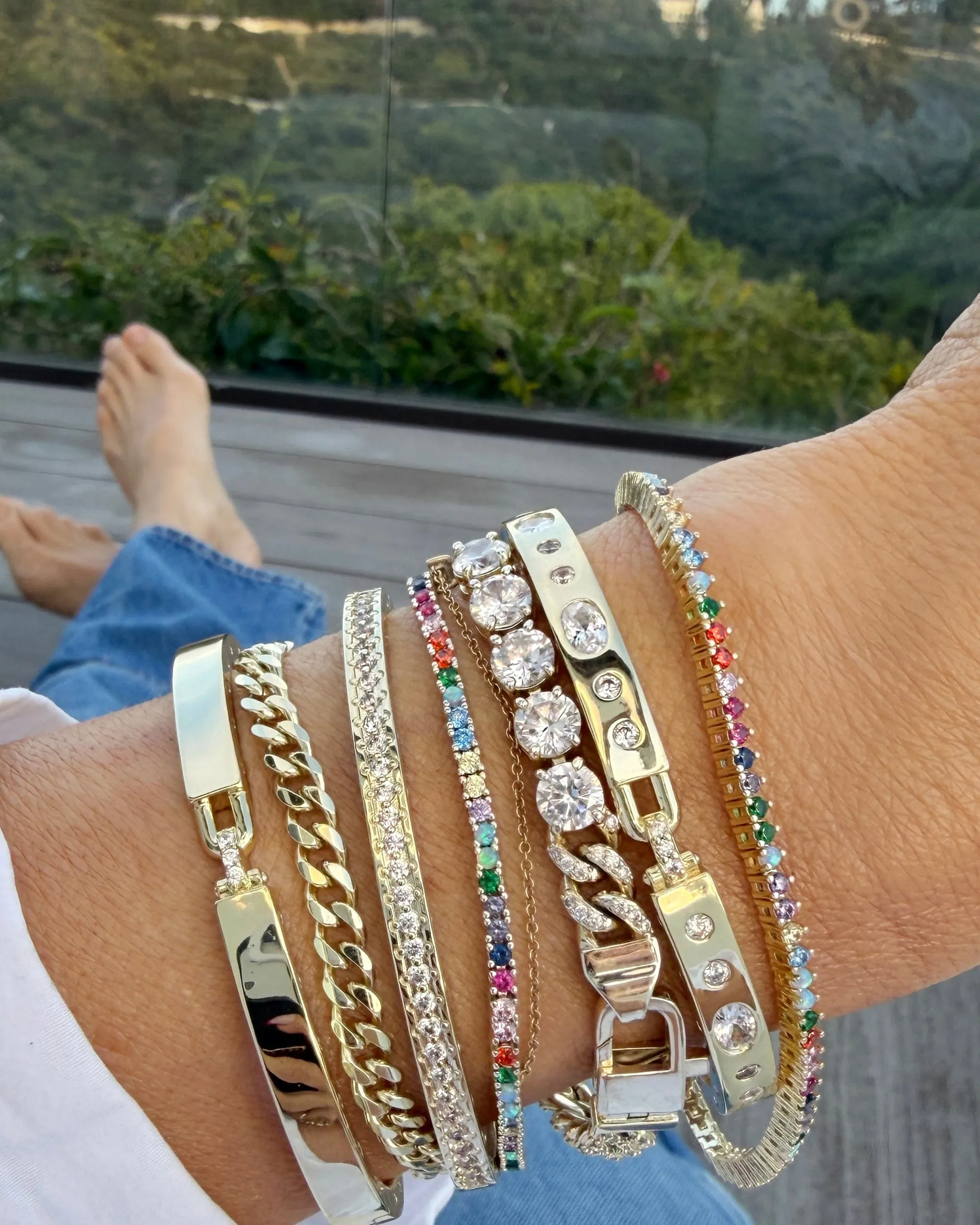 Heiress Tennis Bracelet 2mm - Gold|Multi Stone sold by Melinda Maria product image thumbnail 4