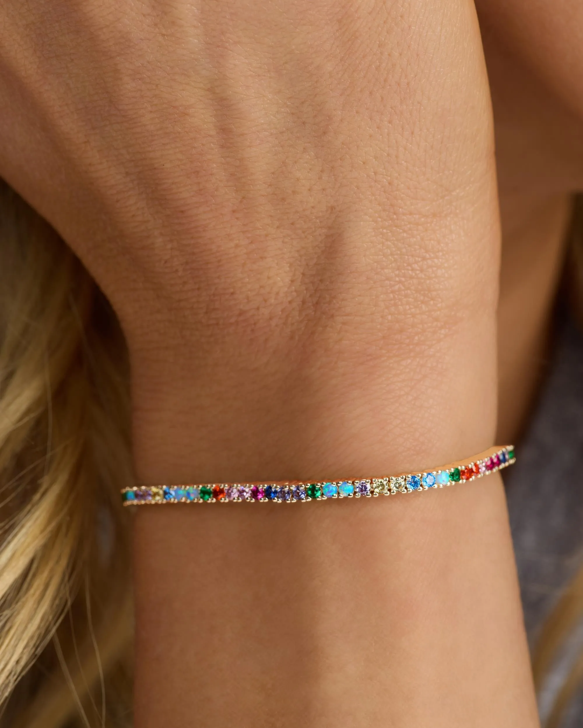 Heiress Tennis Bracelet 2mm - Gold|Multi Stone sold by Melinda Maria product image thumbnail 3