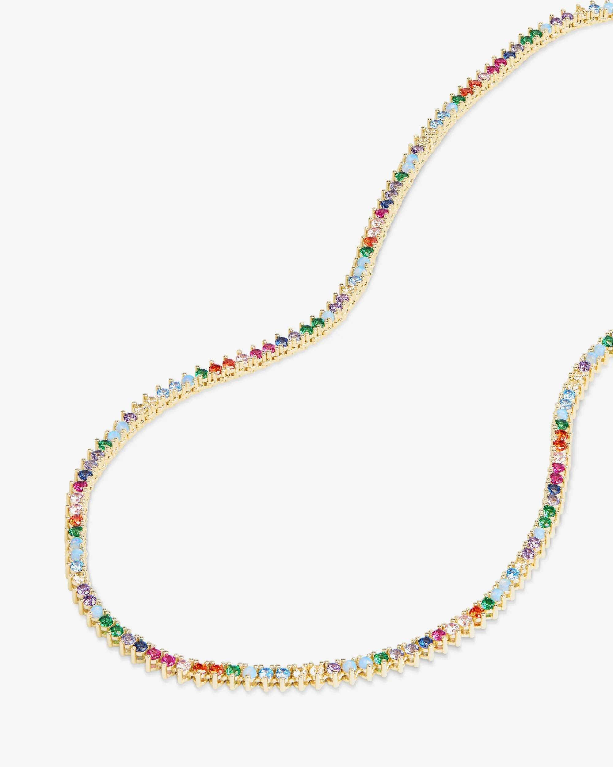 Not Your Basic Tennis Necklace 2mm - Gold|Multi Stone sold by Melinda Maria product image thumbnail 4