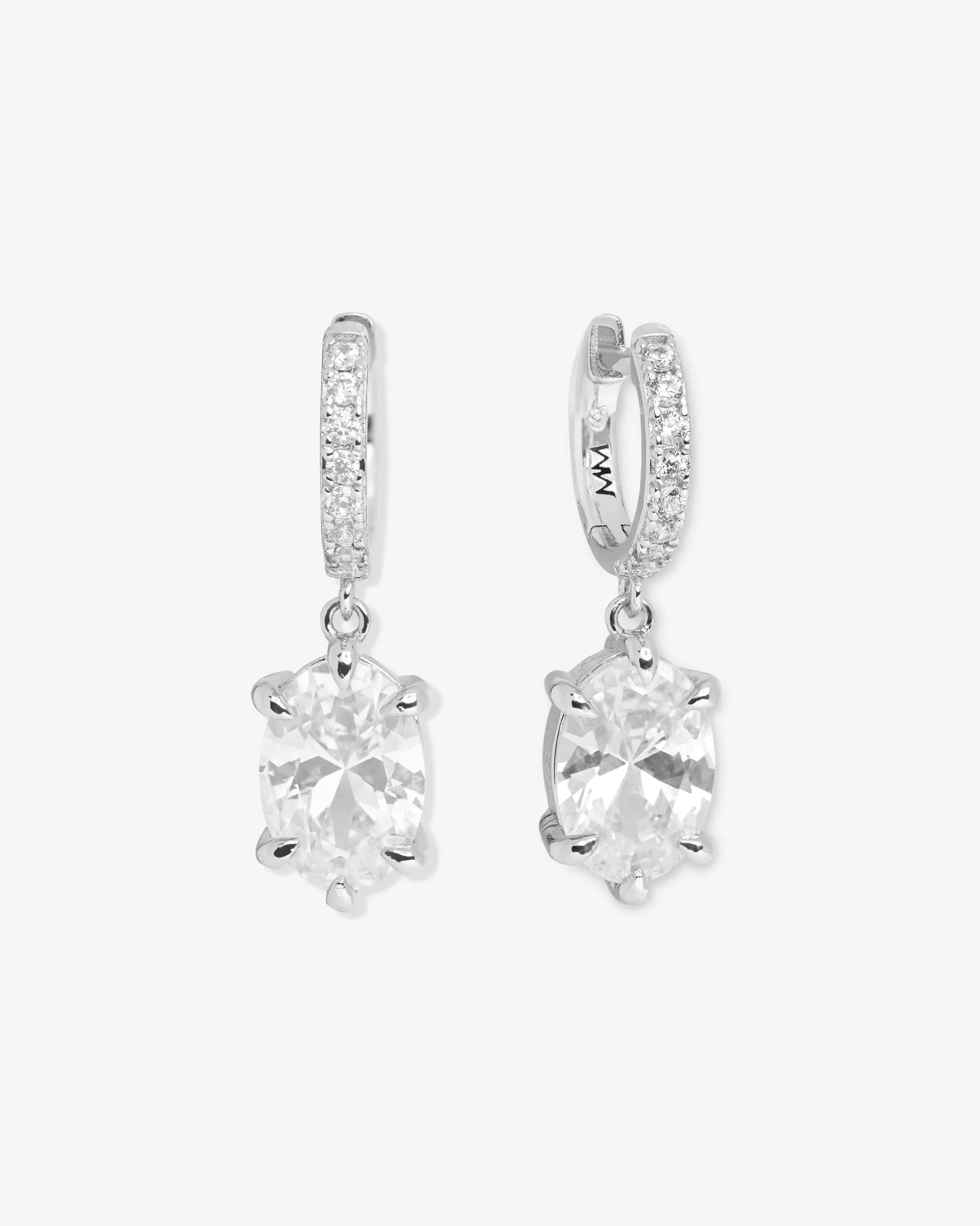 She's On Point Earrings - Silver|White Diamondettes sold by Melinda Maria