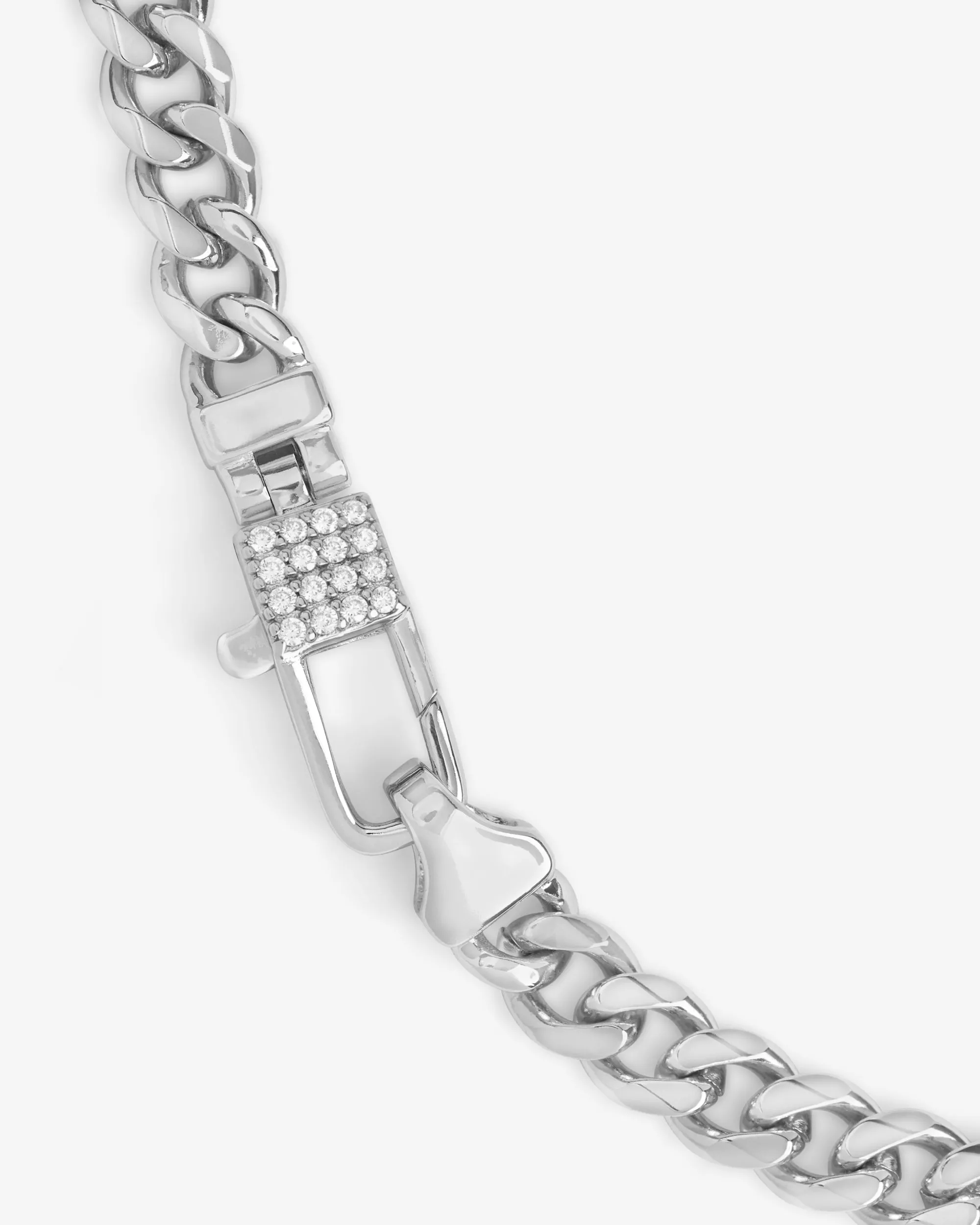 Julian Pavé Lock Necklace 5mm - Silver|White Diamondettes sold by Melinda Maria product image thumbnail 5