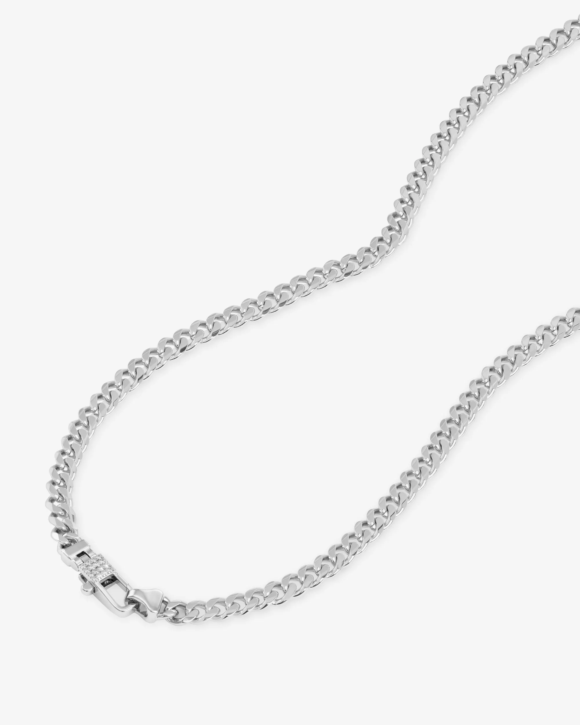 Julian Pavé Lock Necklace 5mm - Silver|White Diamondettes sold by Melinda Maria product image thumbnail 3