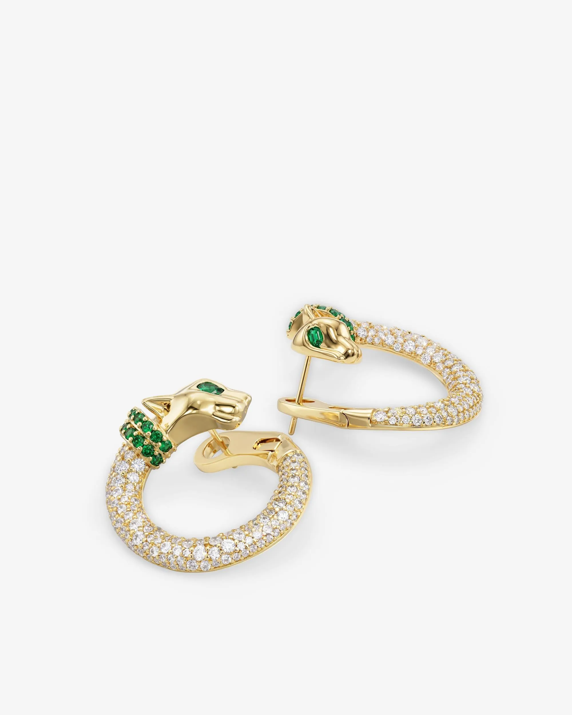 Jaguar Pavé Illusion Hoops - Gold|White Diamondettes sold by Melinda Maria product image thumbnail 3