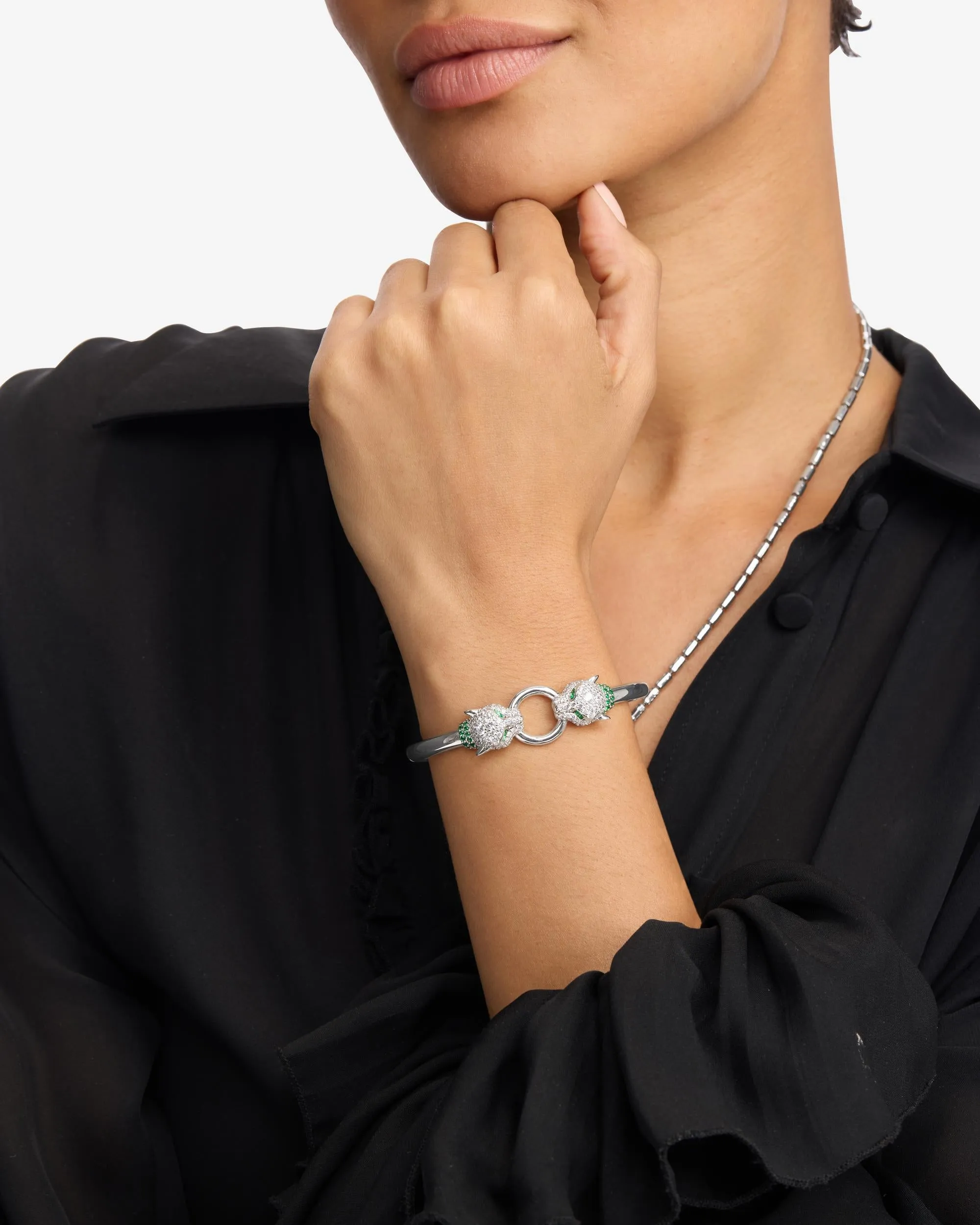 Jaguar Cuff Bracelet - Silver|White Diamondettes sold by Melinda Maria product image thumbnail 2