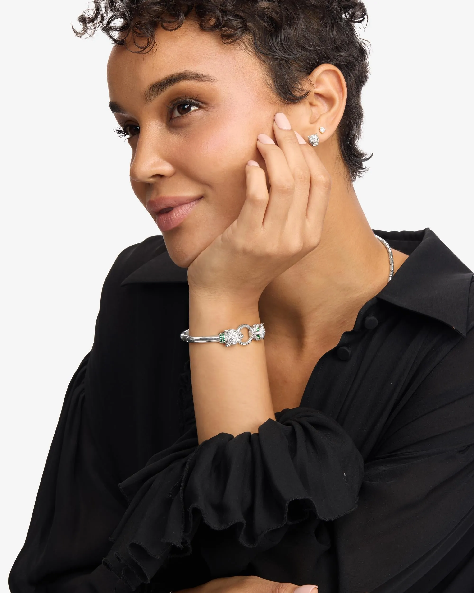 Jaguar Cuff Bracelet - Silver|White Diamondettes sold by Melinda Maria product image thumbnail 4