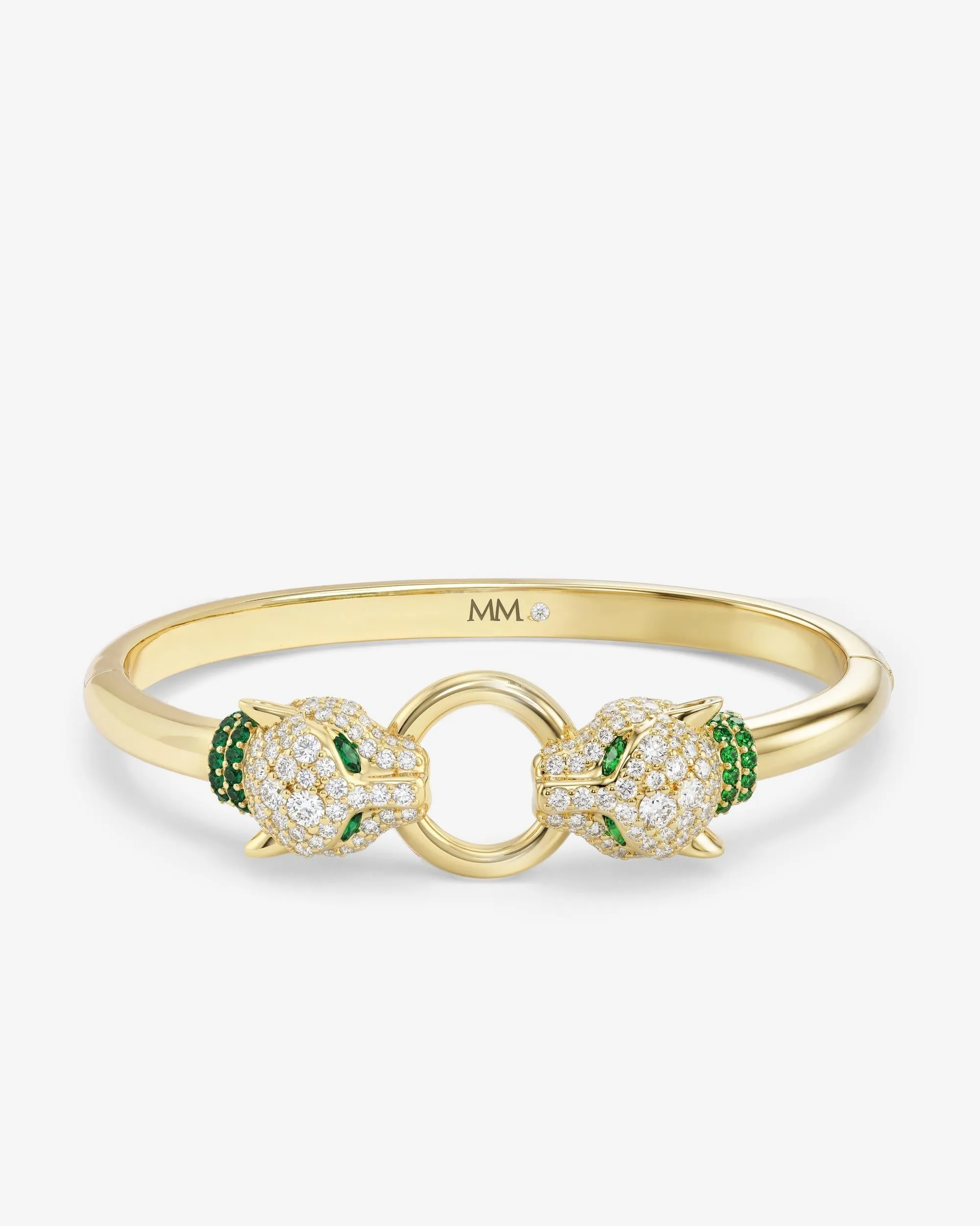 Jaguar Cuff Bracelet - Gold|White Diamondettes sold by Melinda Maria