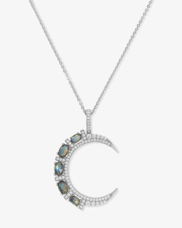 She's an Icon Moon Necklace - Silver|Labradorite made by Melinda Maria
