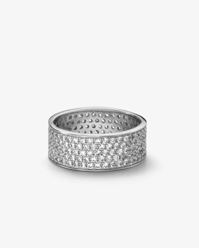 Slick Pavé Ring - Silver|White Diamondettes made by Melinda Maria