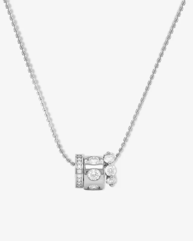 Ashley Topanga Necklace - Silver|White Diamondettes made by Melinda Maria