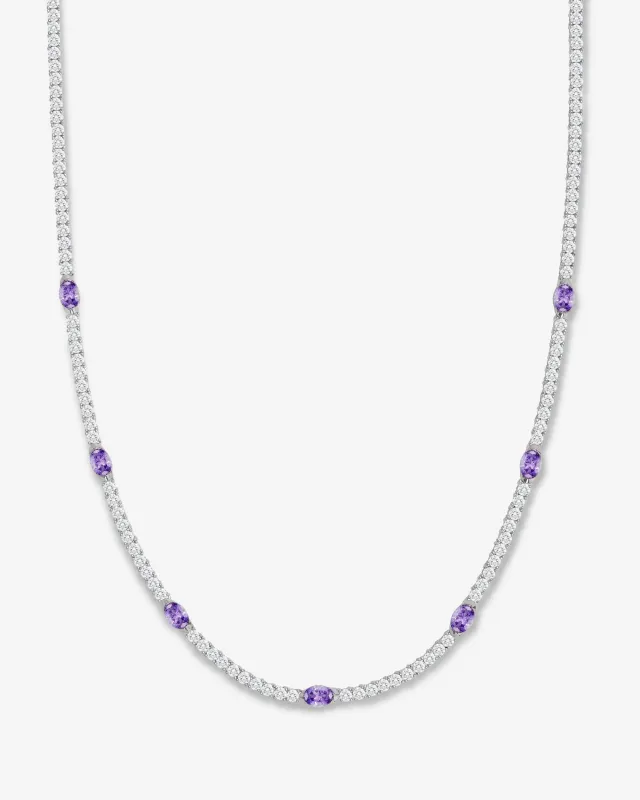 The Maven Tennis Necklace 3mm - Silver|Lavender Amethyst made by Melinda Maria