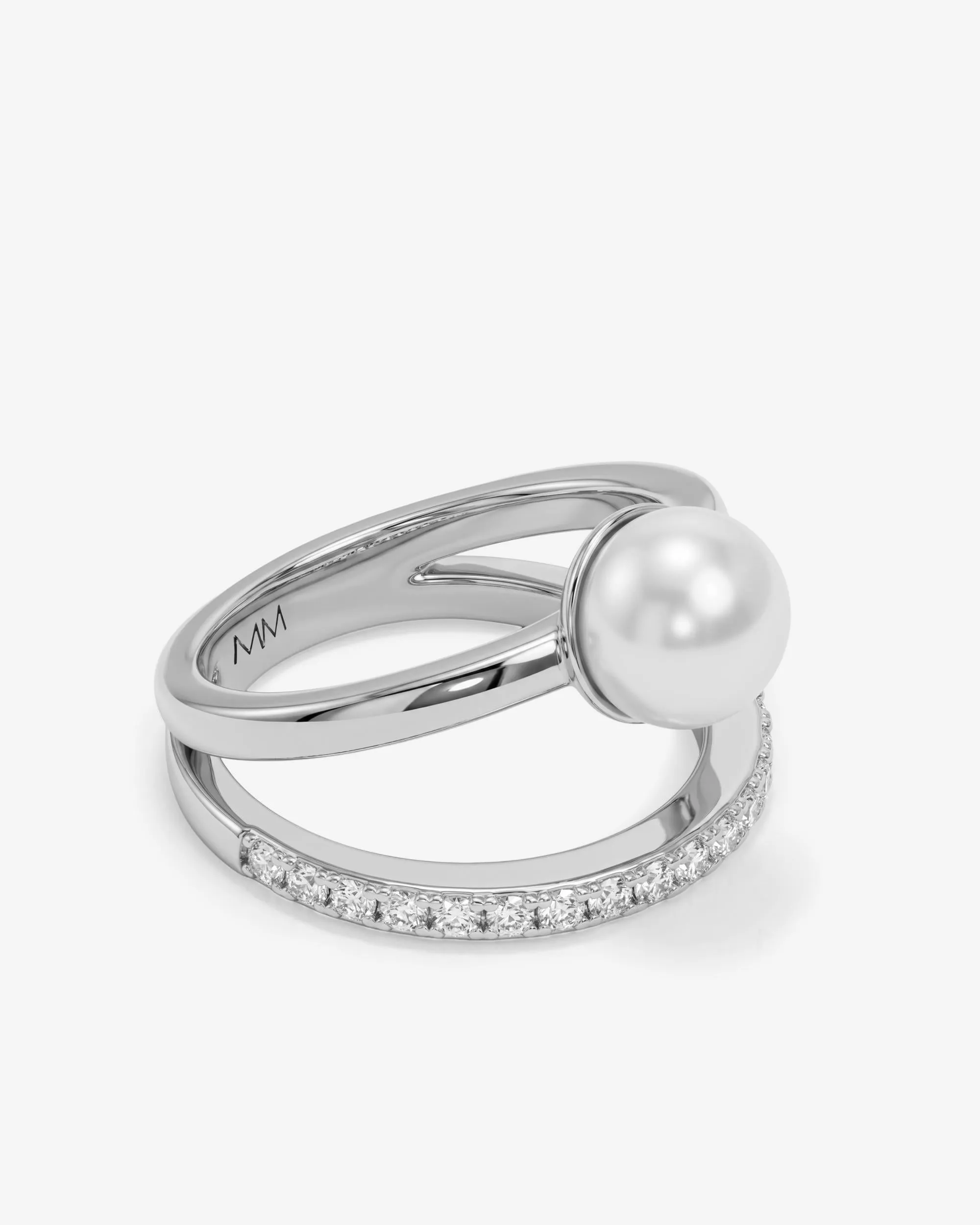 Perfect Pearl Stacked Ring - Silver sold by Melinda Maria product image thumbnail 3
