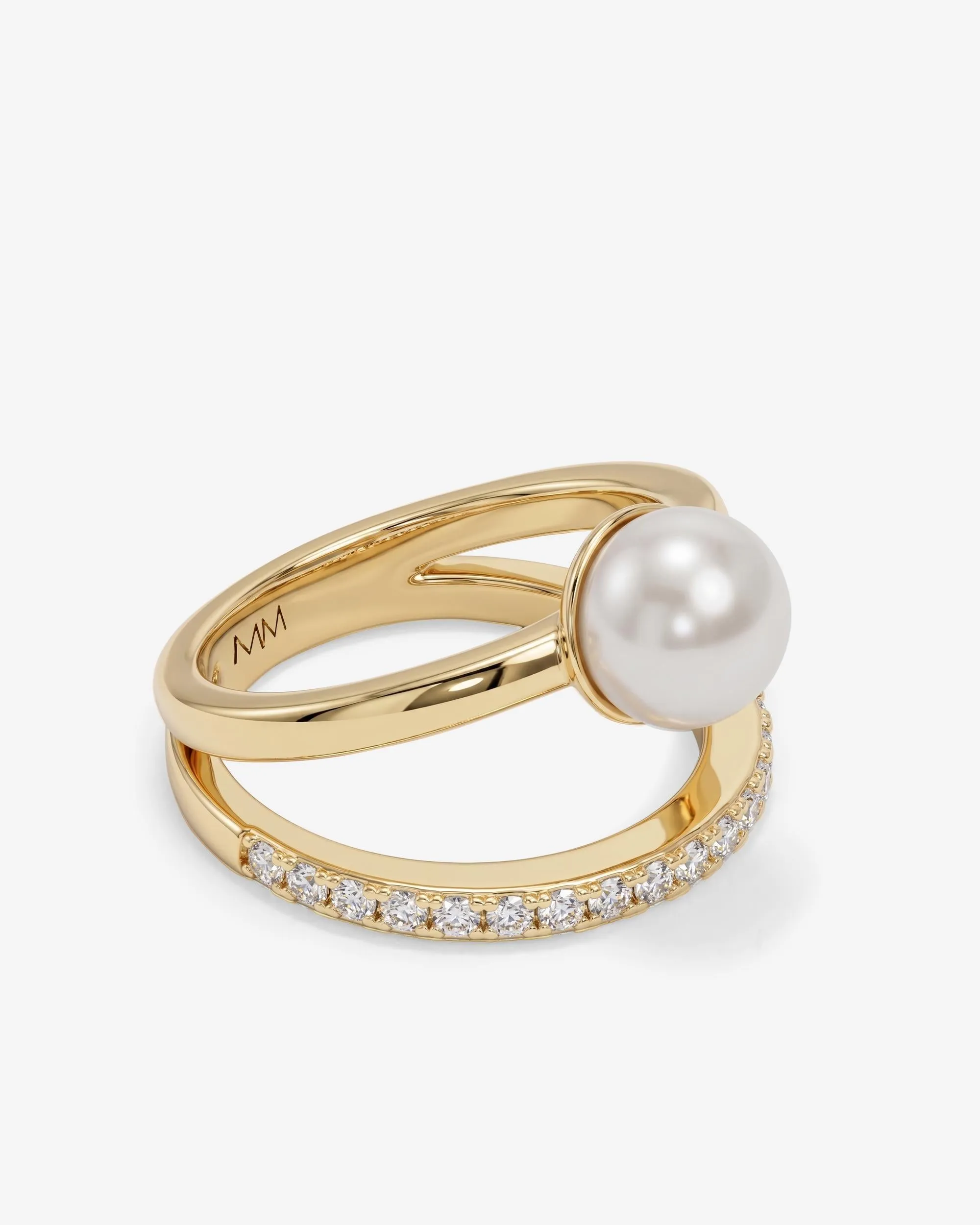 Perfect Pearl Stacked Ring - Gold sold by Melinda Maria product image thumbnail 3