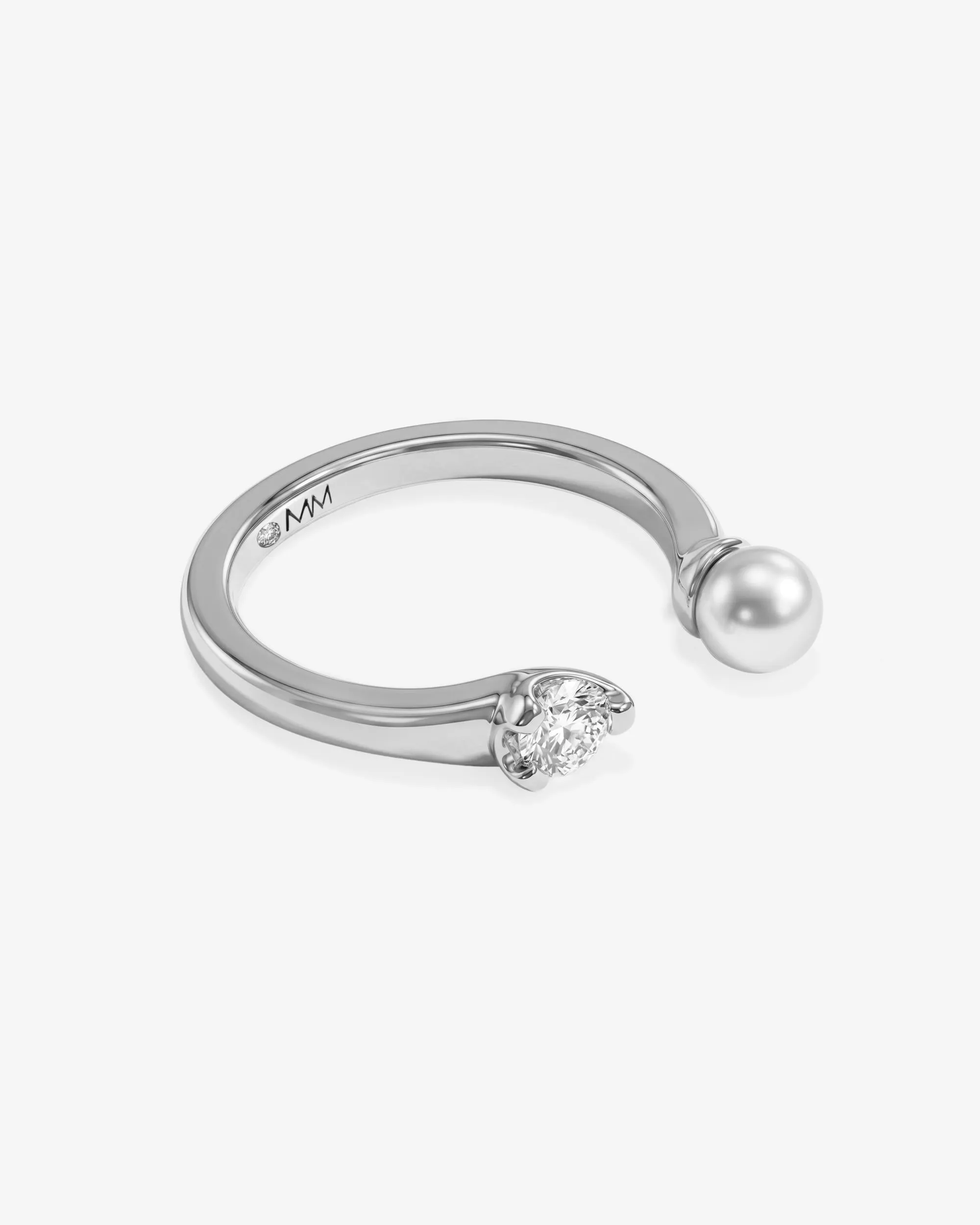 Perfect Pearl Open Ring - Silver sold by Melinda Maria product image thumbnail 3