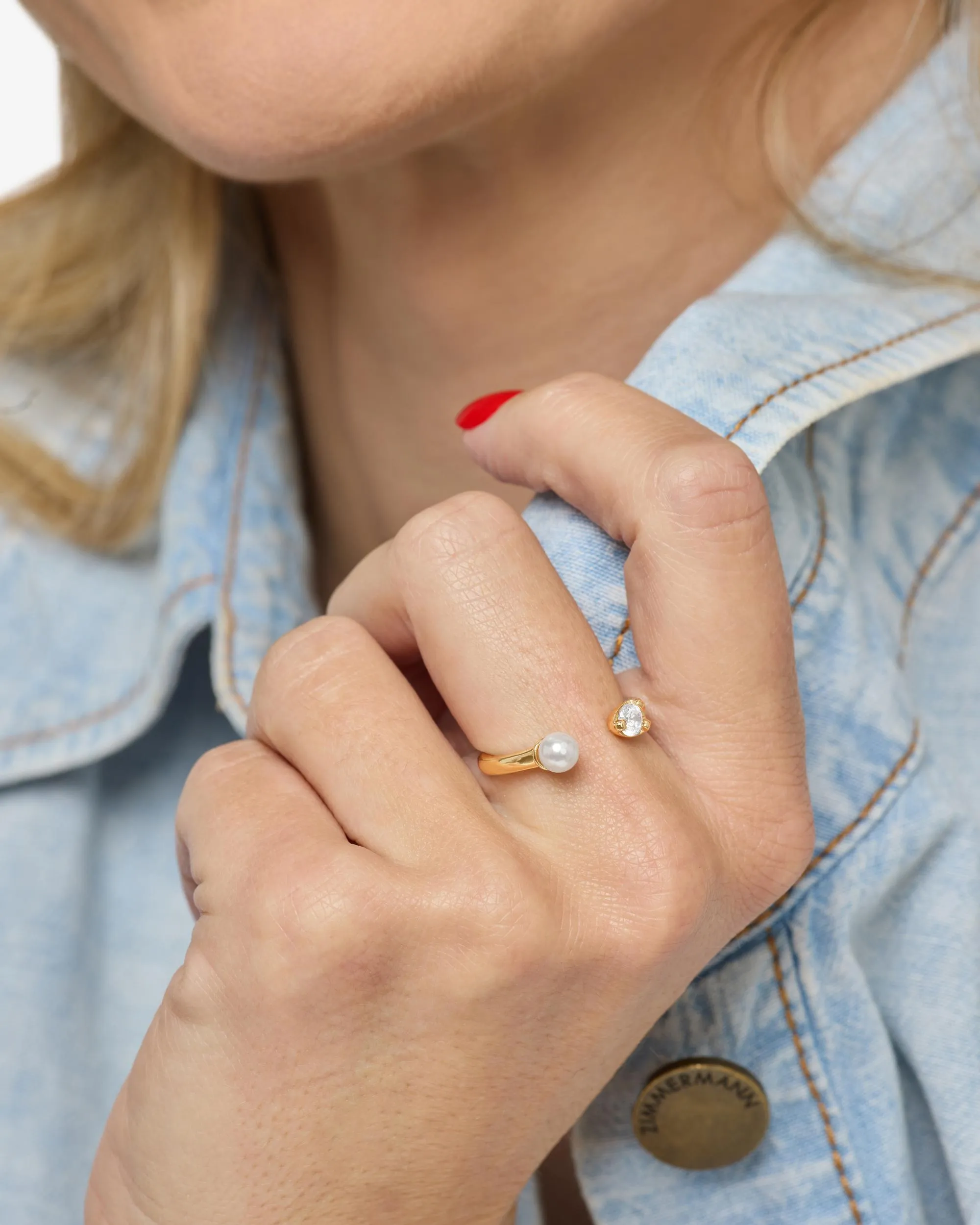 Perfect Pearl Open Ring - Gold sold by Melinda Maria product image thumbnail 2