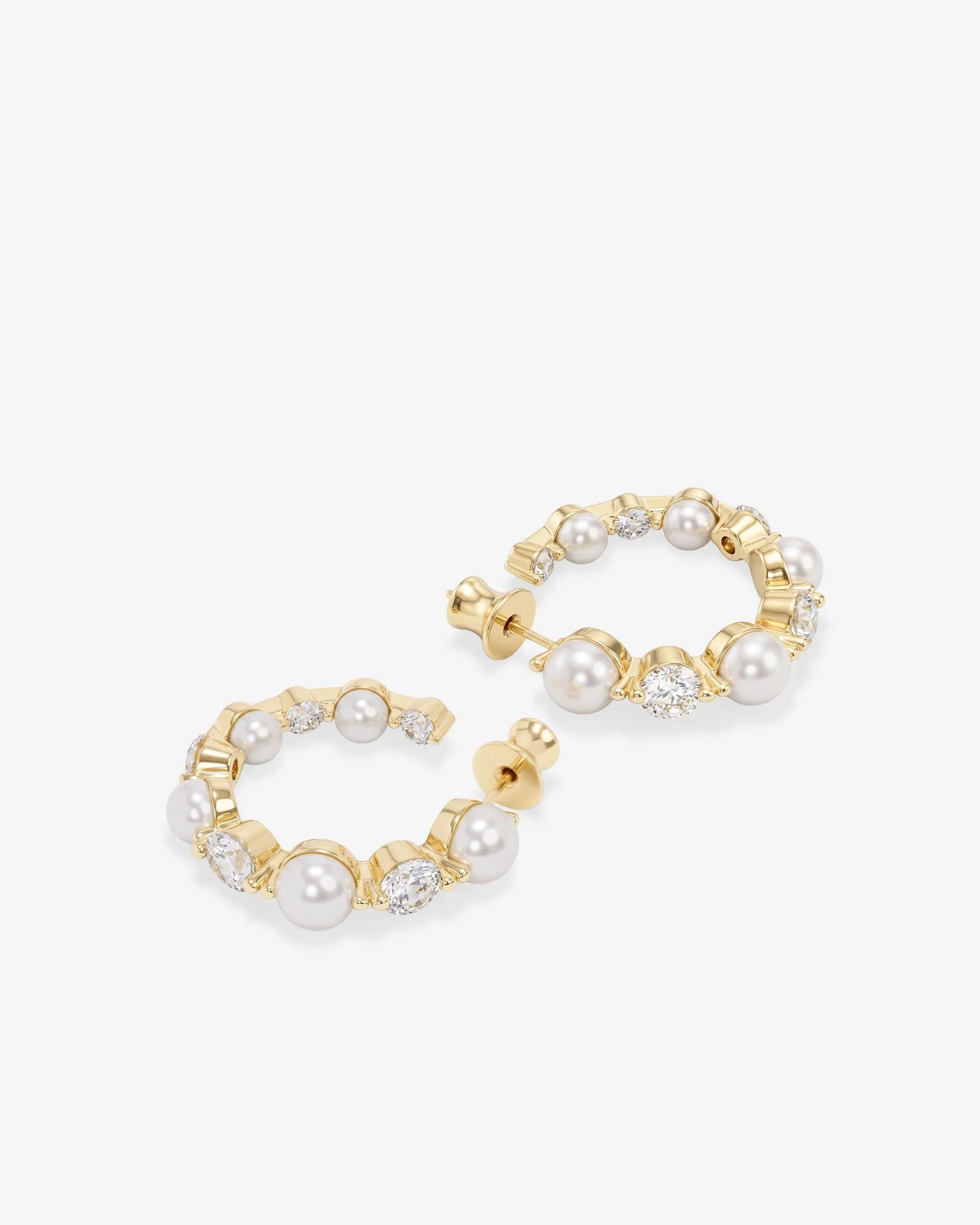 She's an Icon Pearl Hoops 1" - Gold sold by Melinda Maria product image thumbnail 3