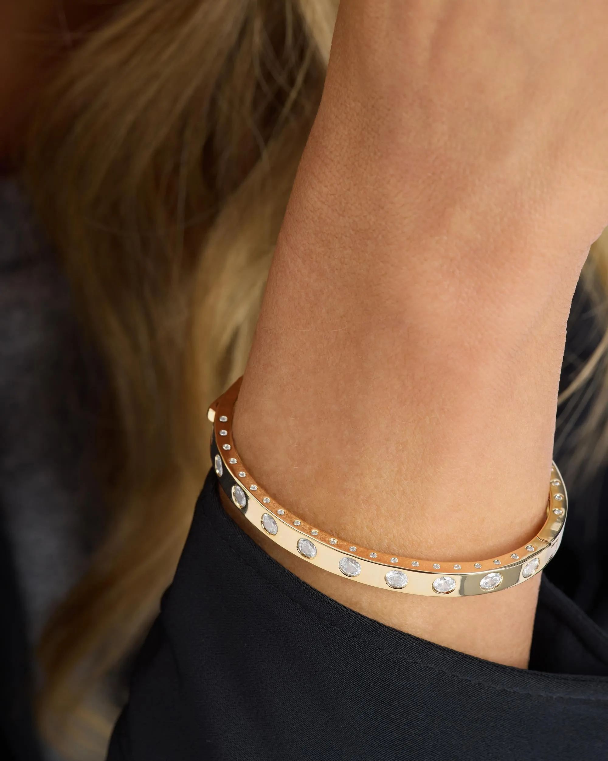 Ashley Cuff 6mm - Gold|White Diamondettes sold by Melinda Maria product image thumbnail 2