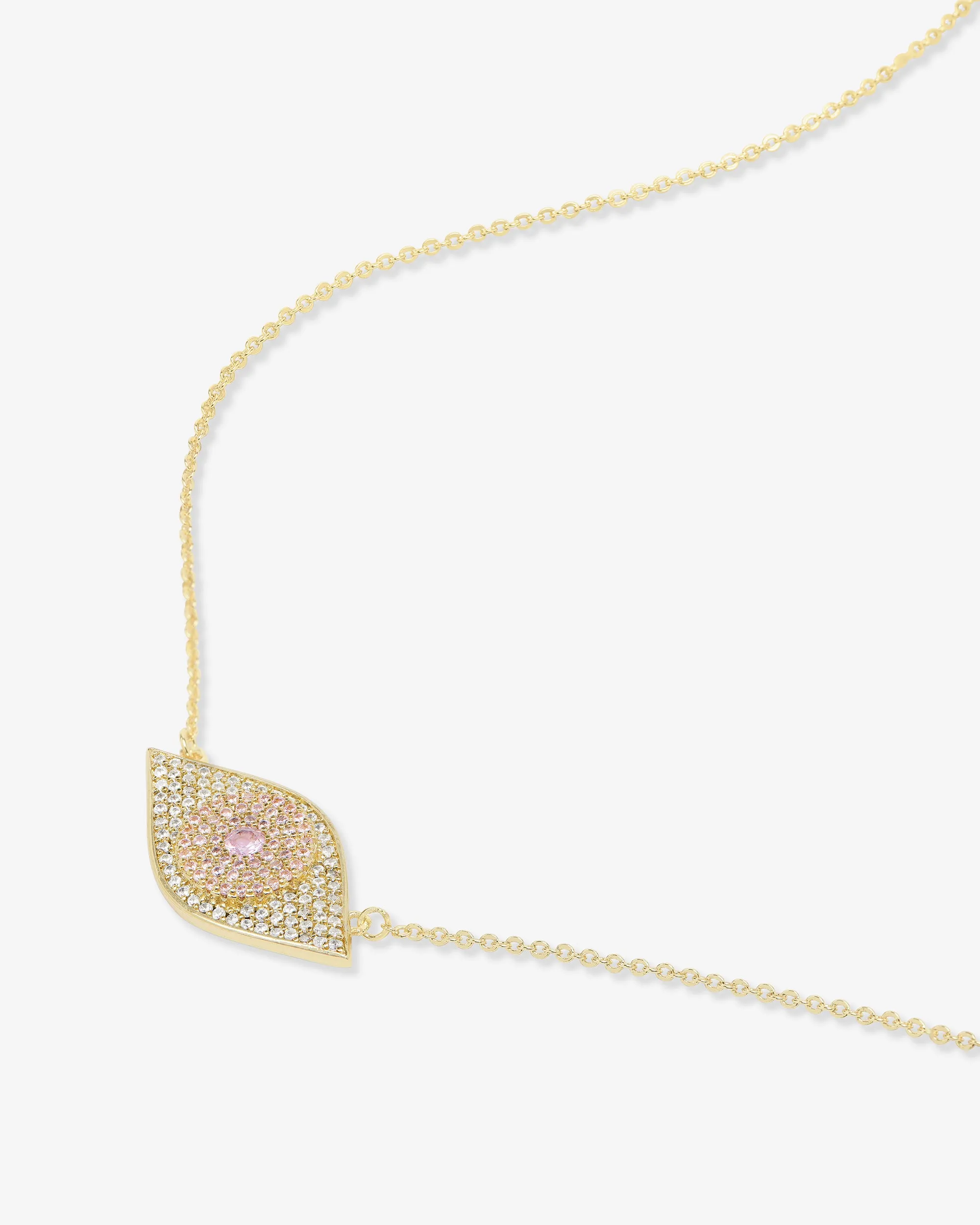 Rose Evil Eye Necklace - Gold|Pink Sapphire sold by Melinda Maria product image thumbnail 3