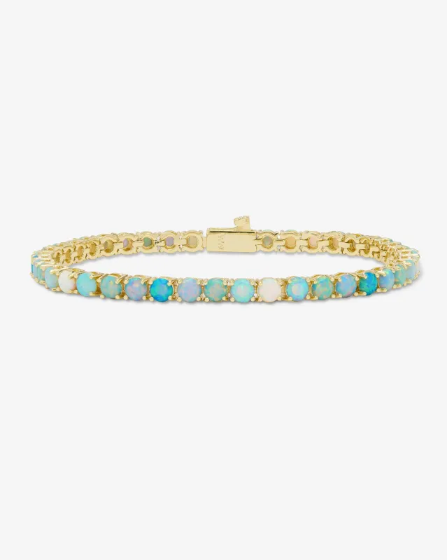 Grand Heiress Ombré Tennis Bracelet - Gold|Blue Opal Ombré made by Melinda Maria