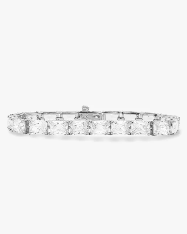 Grand Slam Tennis Bracelet - Silver|White Diamondettes made by Melinda Maria
