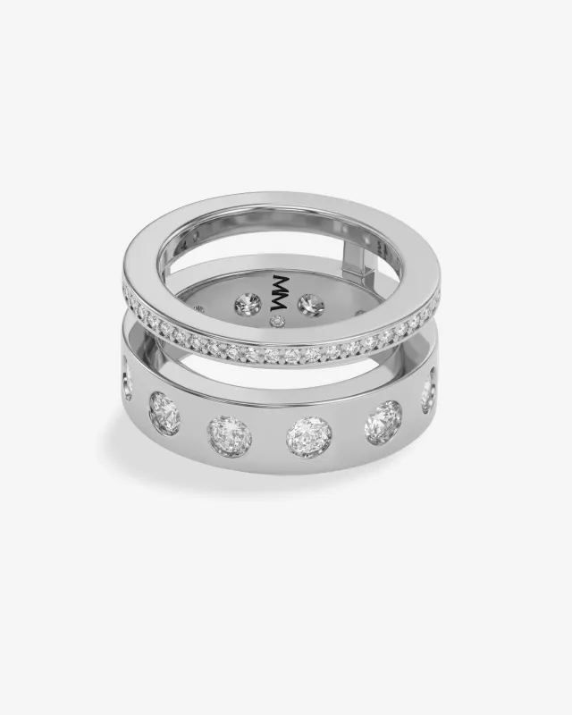 Ashley Rodeo Pavé Ring - Silver|White Diamondettes made by Melinda Maria