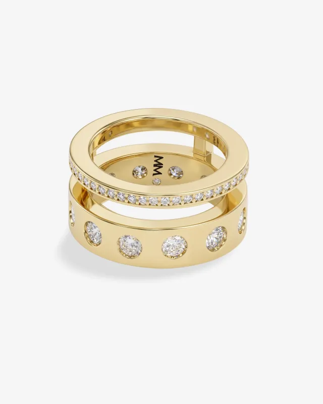 Ashley Rodeo Pavé Ring - Gold|White Diamondettes made by Melinda Maria