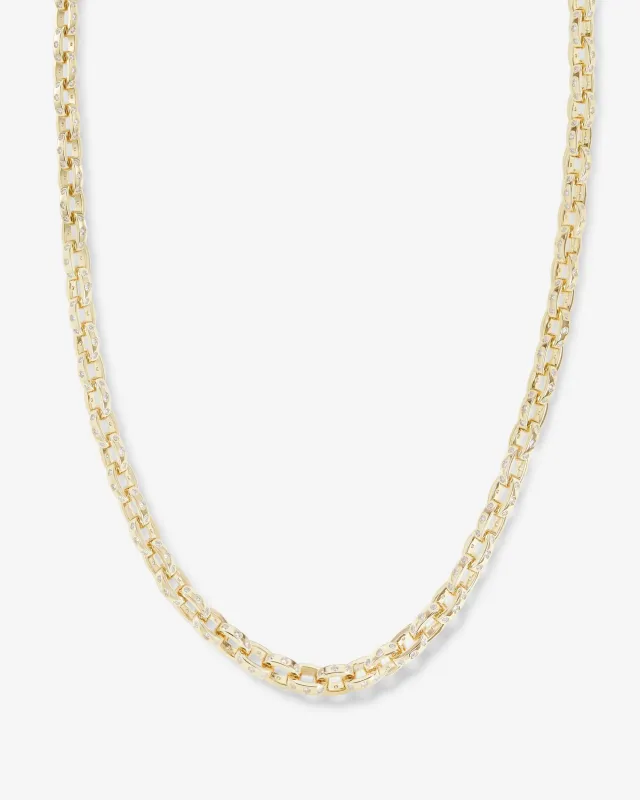 Ashley Chain Link Necklace 6mm - Gold|White Diamondettes made by Melinda Maria