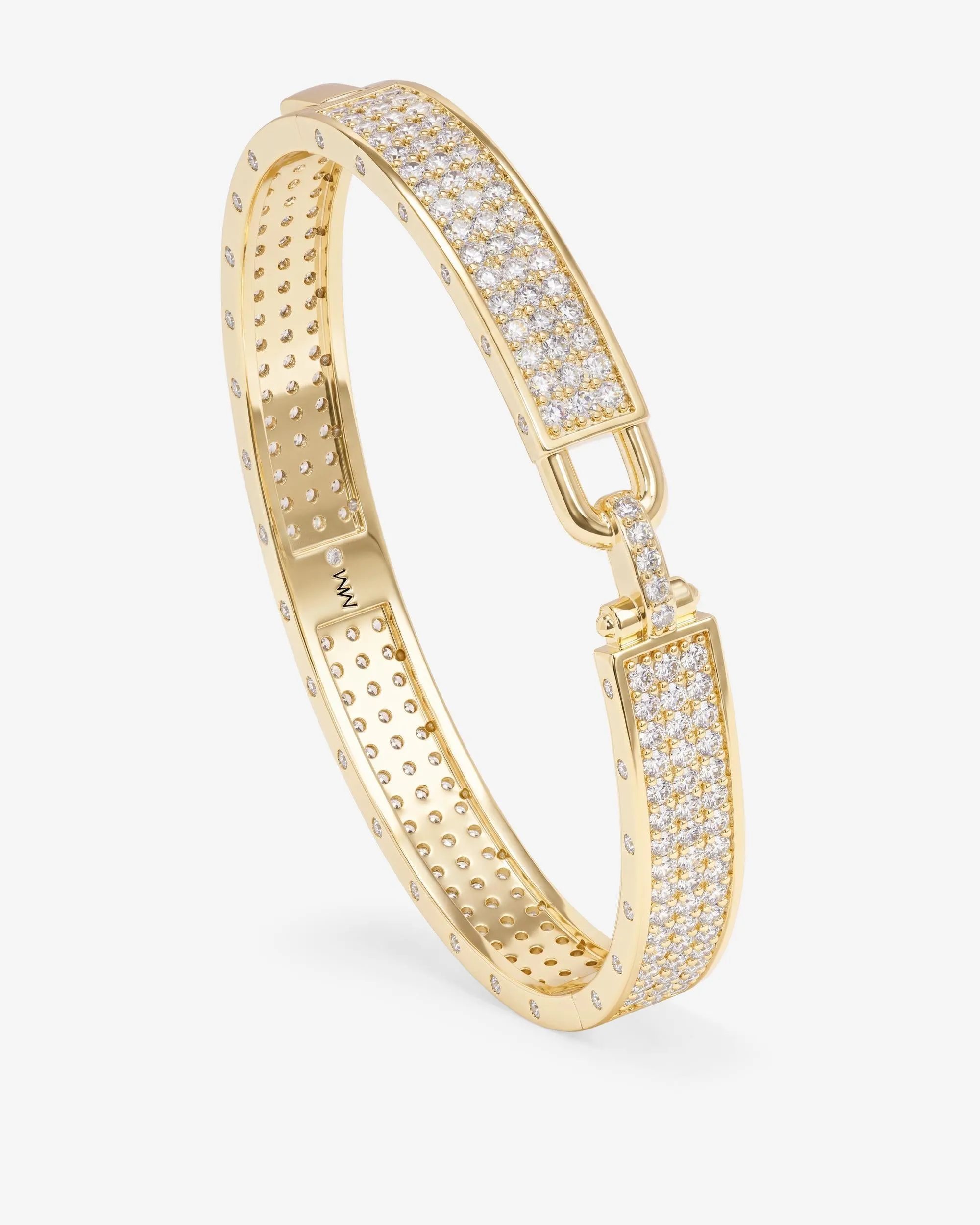 Ashley Malibu Lock Cuff 9mm - Gold|White Diamondettes sold by Melinda Maria product image thumbnail 3