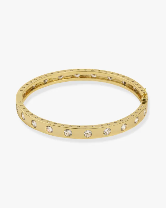 Ashley Hinge Cuff - Gold|White Diamondettes sold by Melinda Maria