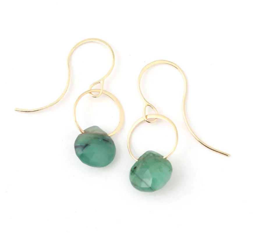 Emerald Single Drop Earrings sold by Melissa Joy Manning
