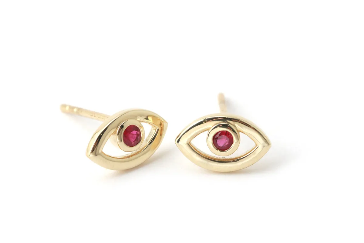 Ruby Eyes Open Stud Earrings sold by Melissa Joy Manning