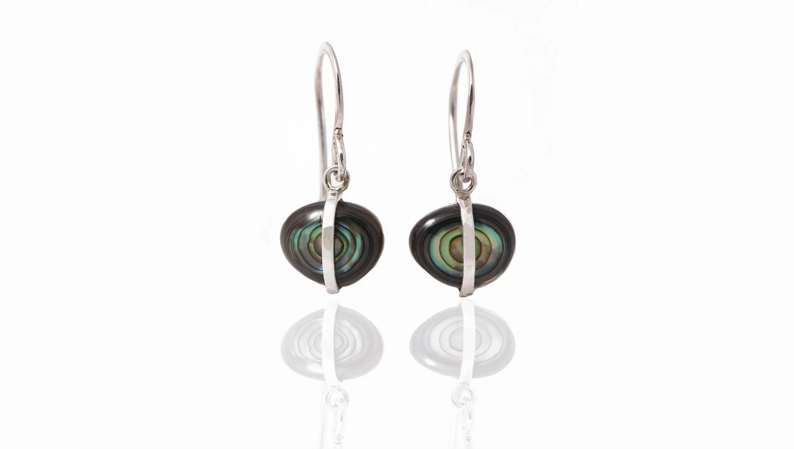 Bezel Wrapped Black Abalone Drop Earrings sold by Melissa Joy Manning