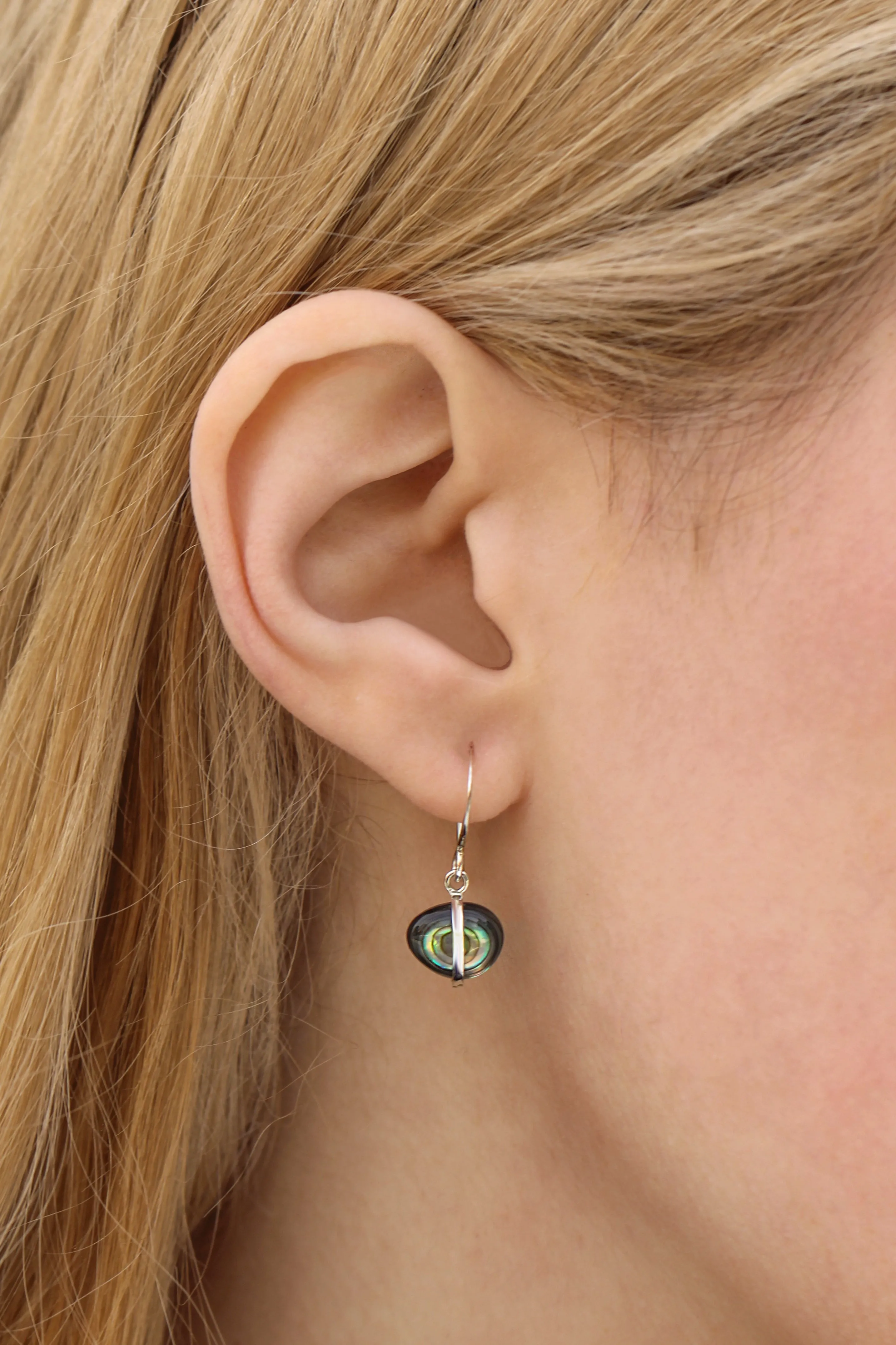 Bezel Wrapped Black Abalone Drop Earrings sold by Melissa Joy Manning product image thumbnail 2