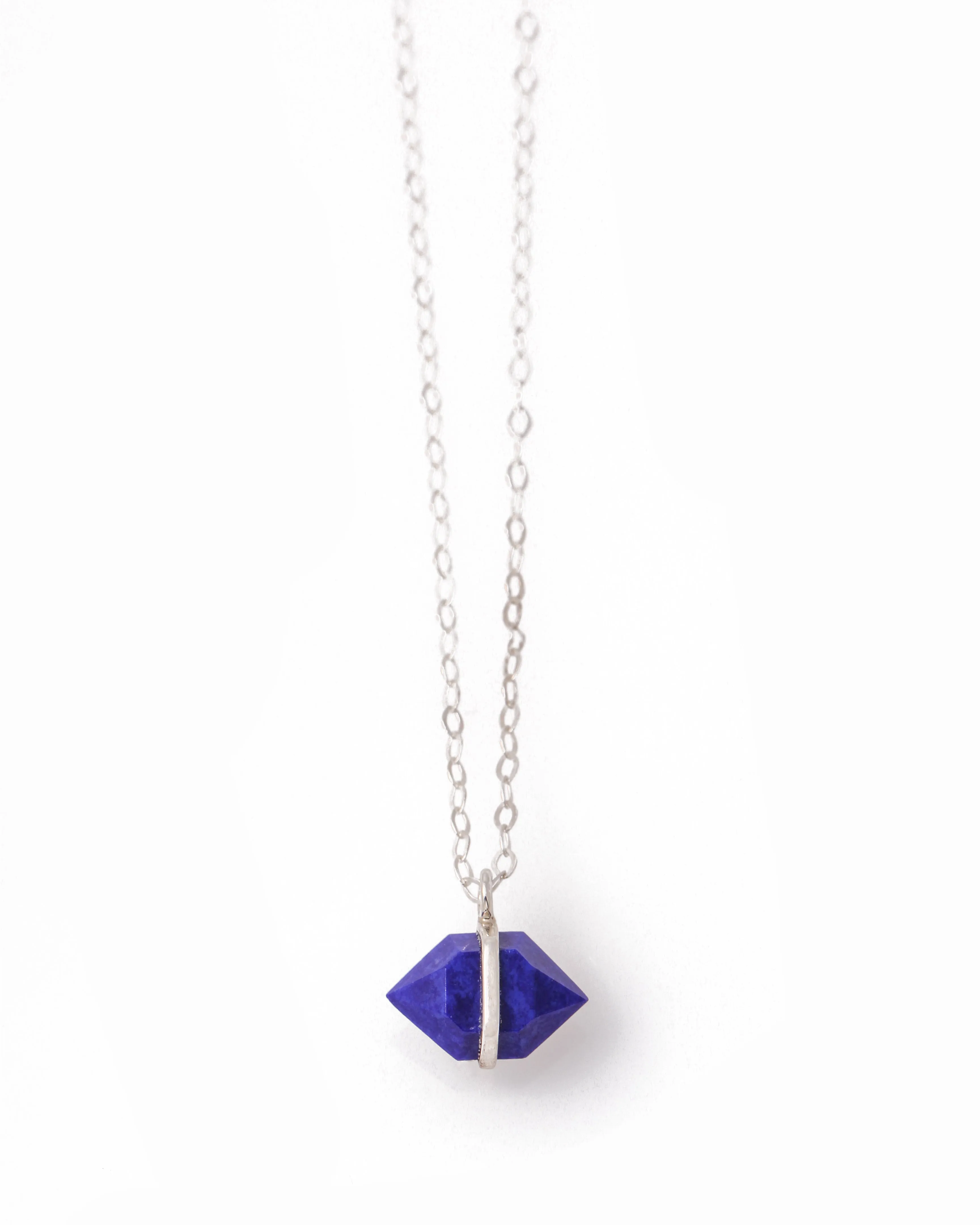 Large Bezel Wrapped Herkimer Cut Lapis Necklace sold by Melissa Joy Manning product image thumbnail 2