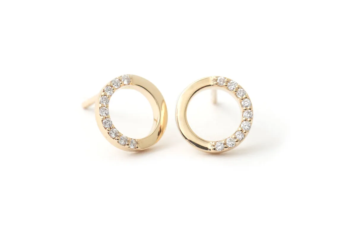 Pavé Diamond Circle Stud Earrings sold by Melissa Joy Manning