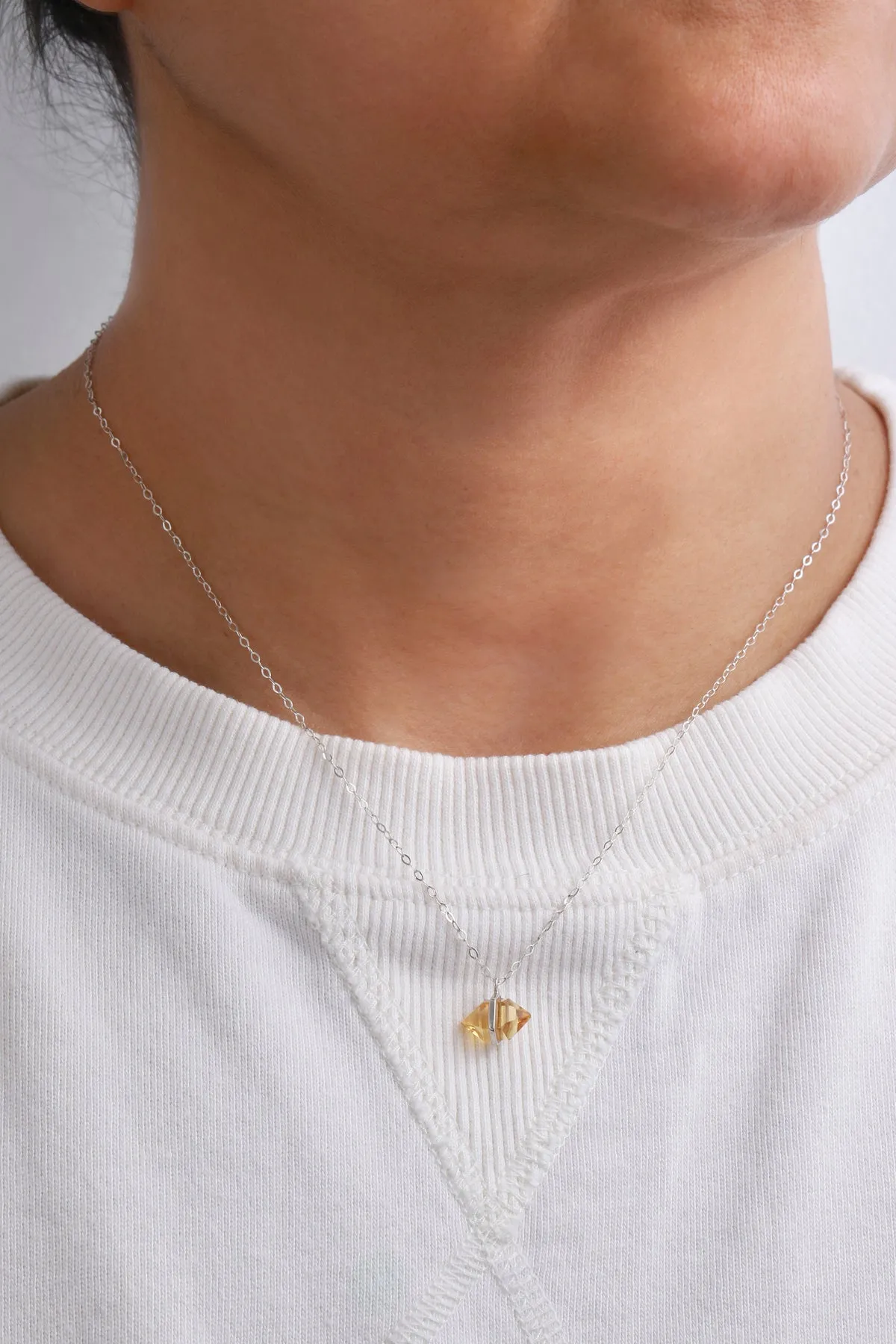 Large Bezel Wrapped Herkimer cut Citrine Necklace sold by Melissa Joy Manning product image thumbnail 2