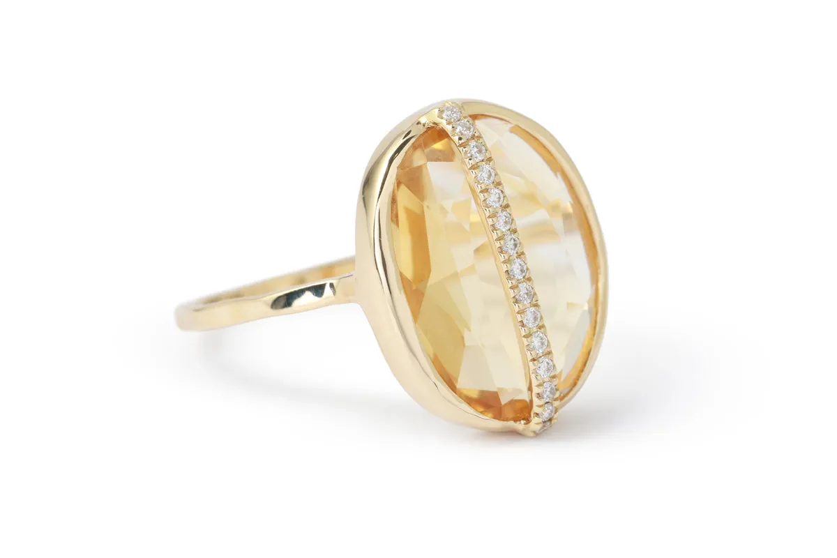 Diamond Wrapped Citrine Cocktail Ring sold by Melissa Joy Manning product image thumbnail 3