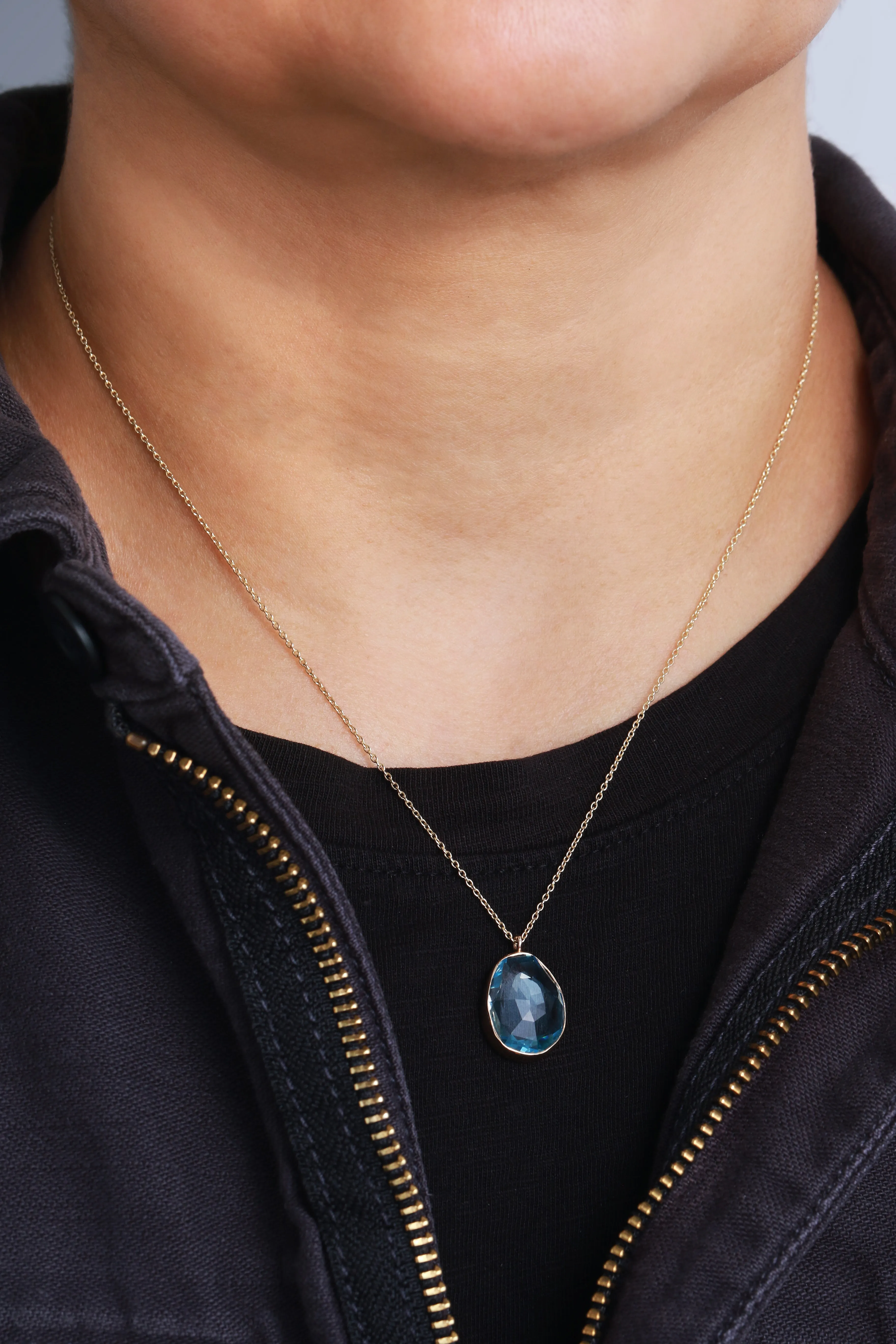 Freeform Blue Topaz Pendant Necklace sold by Melissa Joy Manning product image thumbnail 2