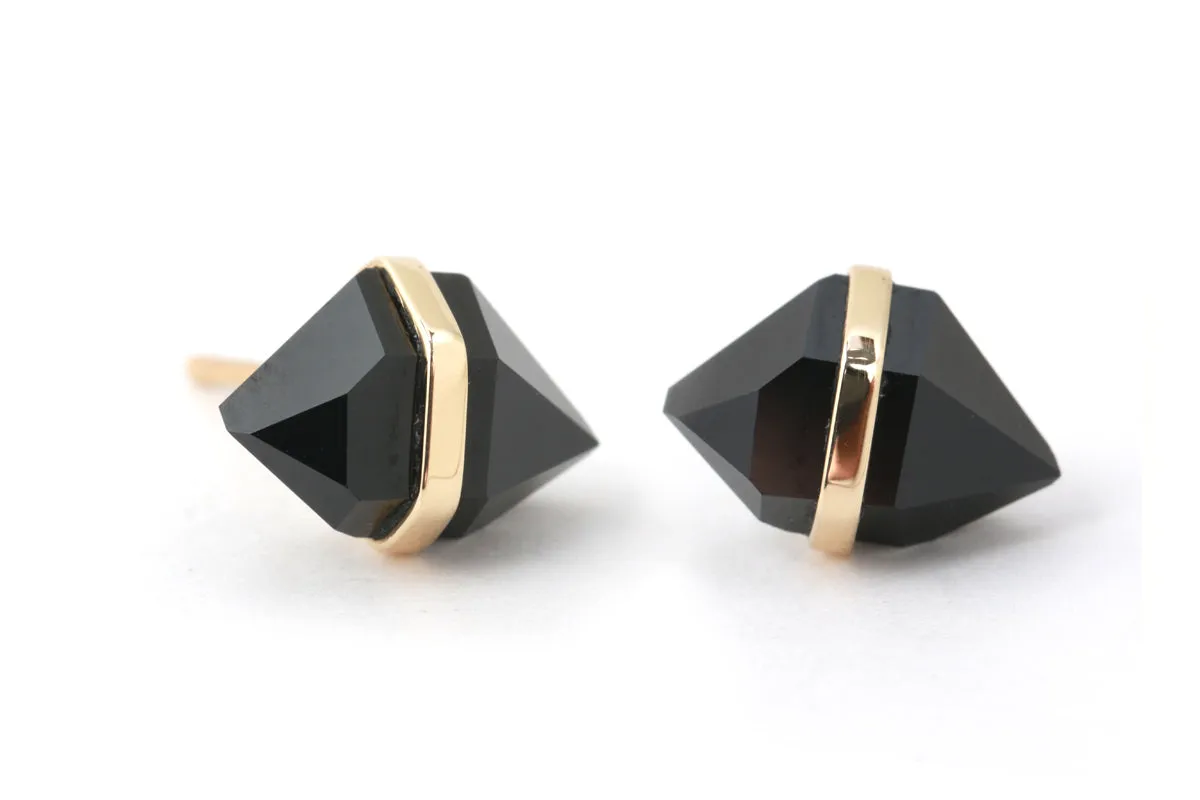 Large Herkimer Cut Onyx Stud Earrings sold by Melissa Joy Manning