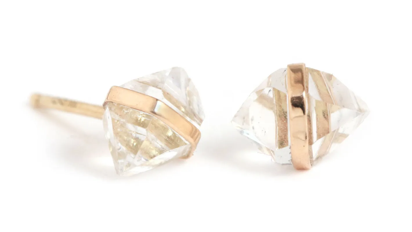 Large Herkimer Cut White Topaz Stud Earrings sold by Melissa Joy Manning
