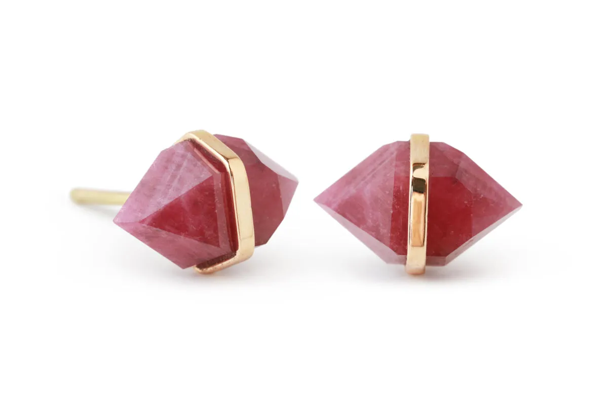 Large Herkimer Cut Ruby Stud Earrings sold by Melissa Joy Manning