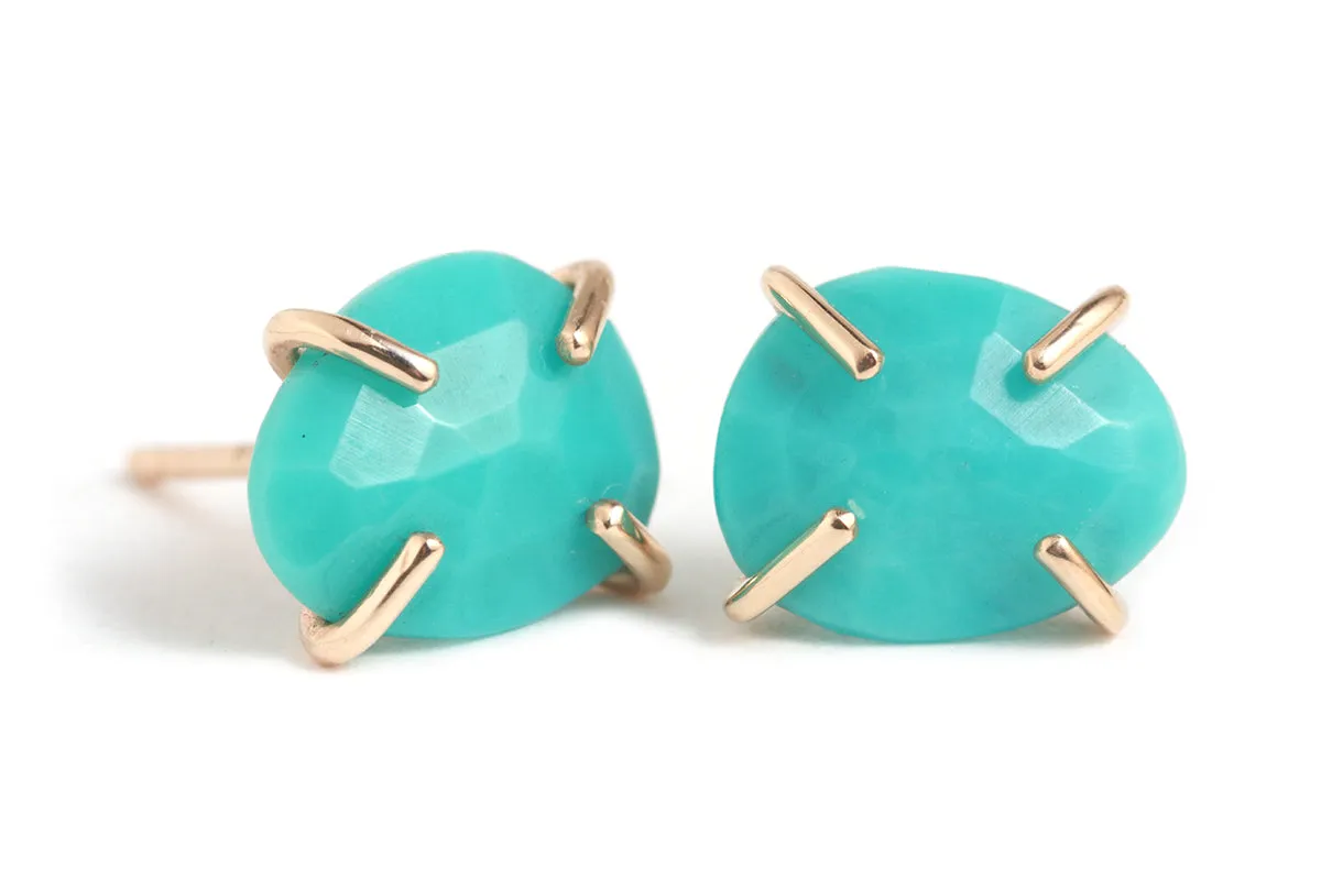 Prong Set Turquoise Stud Earrings sold by Melissa Joy Manning