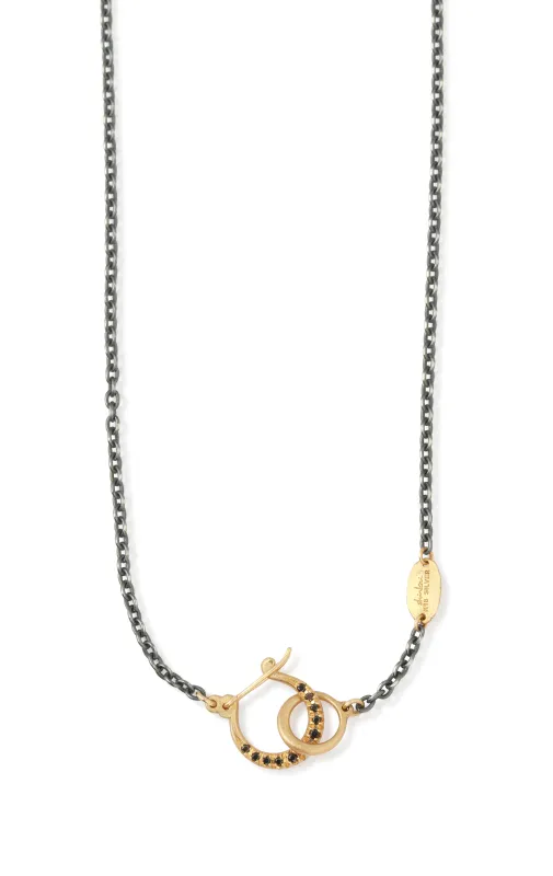 Oxidized Silver Chain Black Diamond Clasp Necklace by Shinkai sold by Melissa Joy Manning