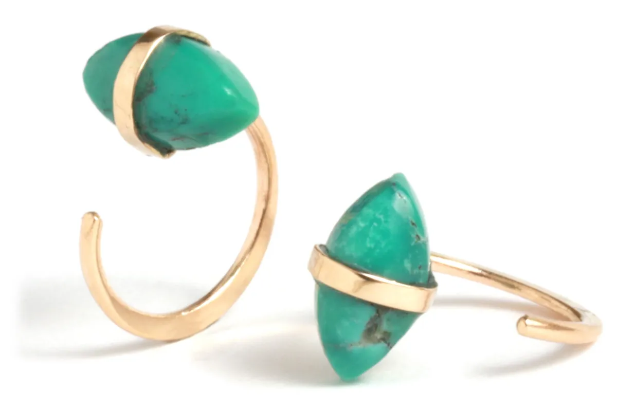 Turquoise Hug Hoops sold by Melissa Joy Manning