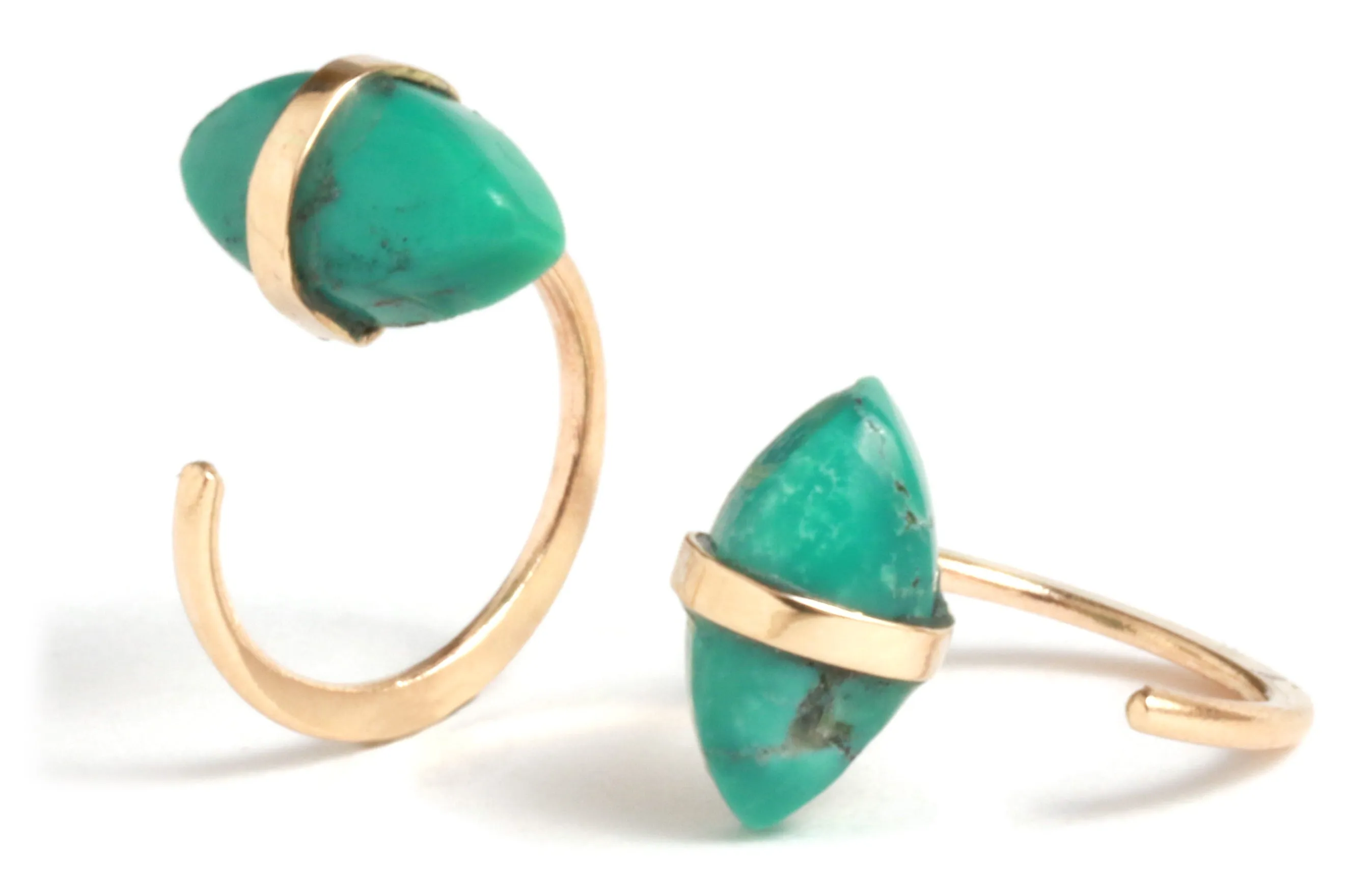 Turquoise Hug Hoops sold by Melissa Joy Manning